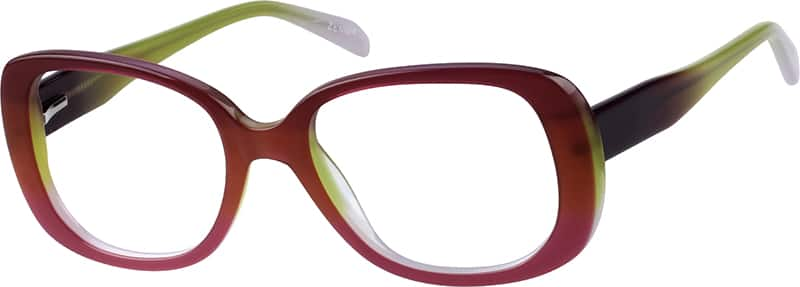 Angle view of Square Glasses 110417 in Brown