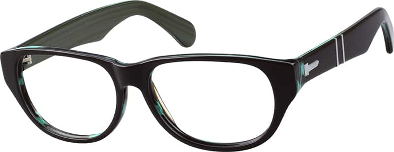 Angle view of Oval Glasses 110715 in Brown