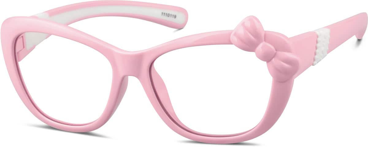 Angle view of Kids’ Cat-Eye Glasses 1110119 in Pink