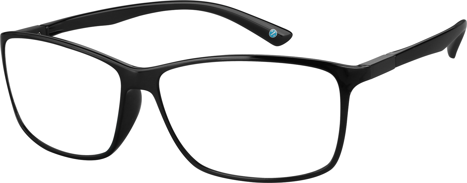 Angle view of Rectangle Sunglasses 1110721 in Black