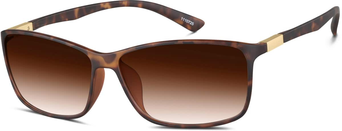 Angle view of Premium Rectangle Sunglasses 1110725 in Tortoiseshell