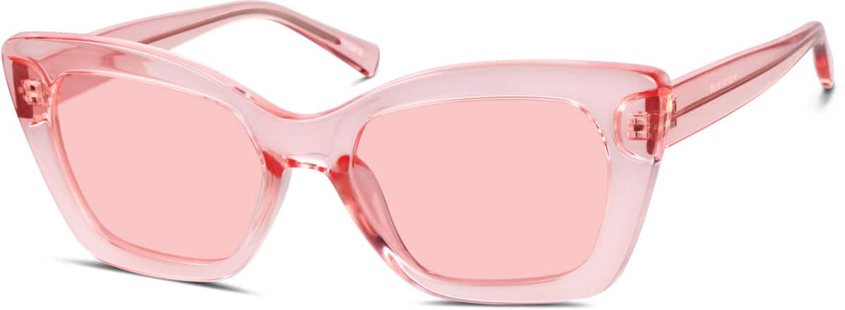 Angle view of Premium Rectangle Sunglasses 1110919 in Pink