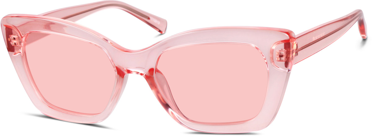 Zenni Womens Retro Cat-Eye Rx Sunglasses Pink TR Full Rim Frame