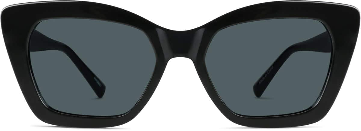 Front view of Premium Rectangle Sunglasses 1110921 in Black