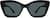 Front view of Premium Rectangle Sunglasses 1110921 in Black thumbnail