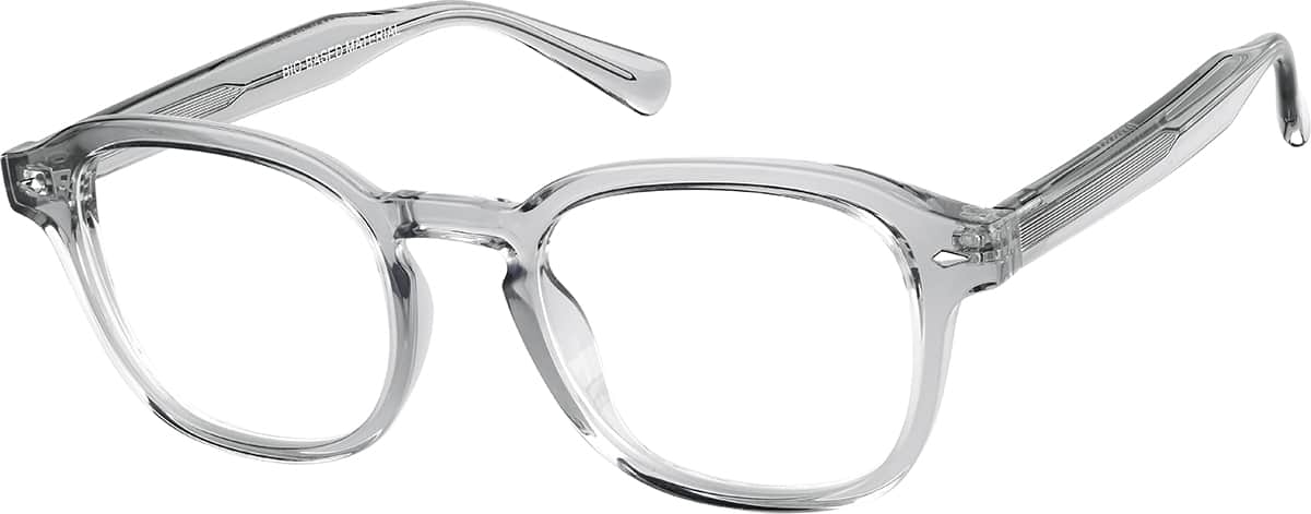 Angle view of Square Glasses 1111112 in Crystal Gray