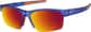 Angle view of Wrap-Around Sunglasses 1111416 in Blue with Flame Mirror thumbnail