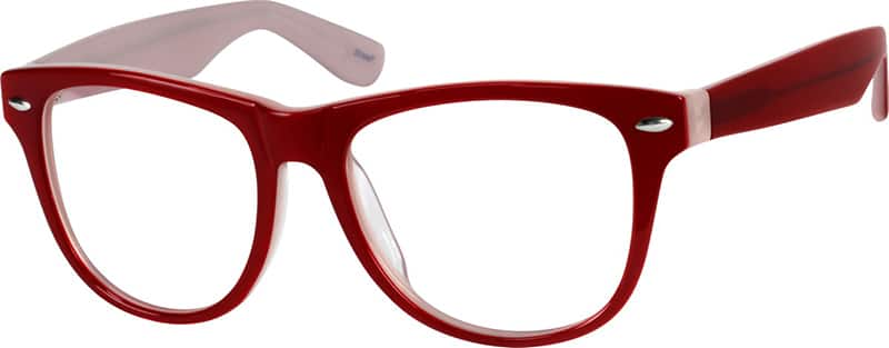 Angle view of Square Glasses 111318 in Red