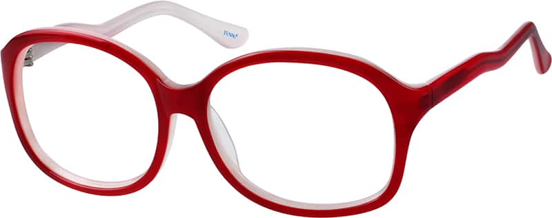 Angle view of Square Glasses 111418 in Red