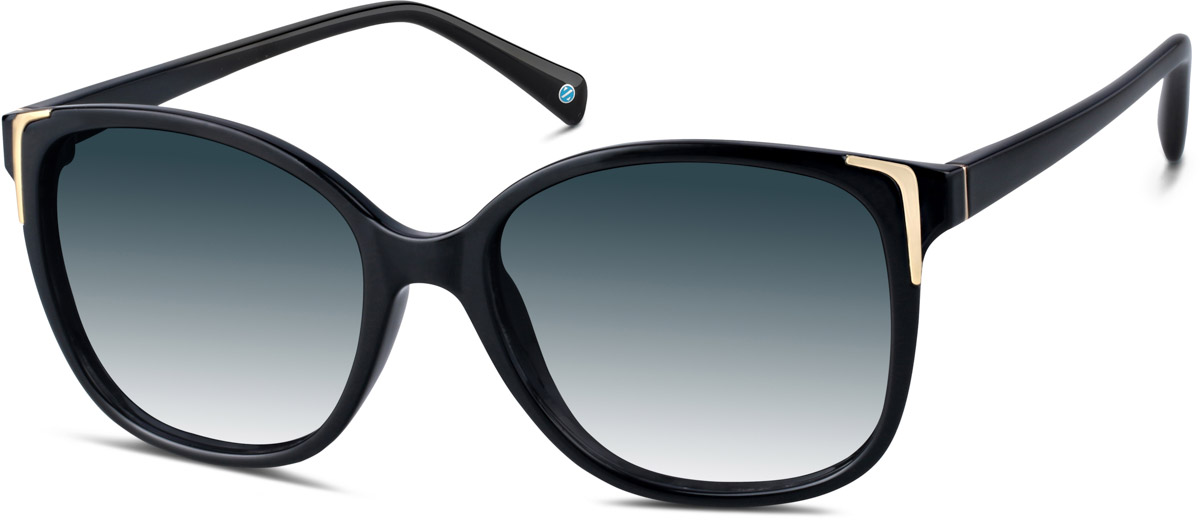 Zenni Womens Cat-Eye Rx Sunglasses Black TR Full Rim Frame
