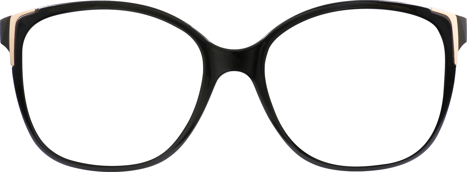 Front view of Premium Square Sunglasses 1115621 in Black