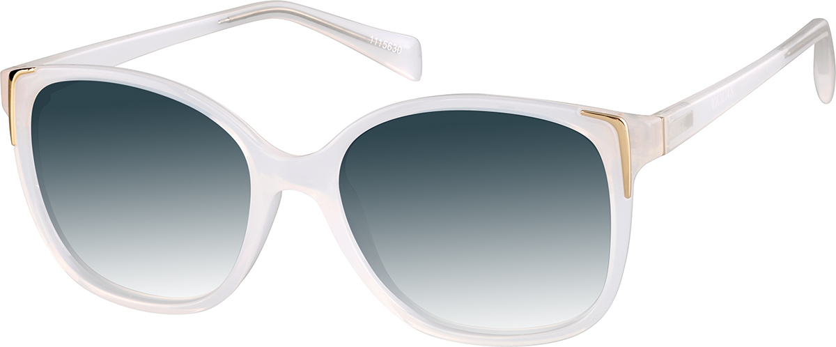 Zenni Womens Classic Cat-Eye Rx Sunglasses White TR Full Rim Frame