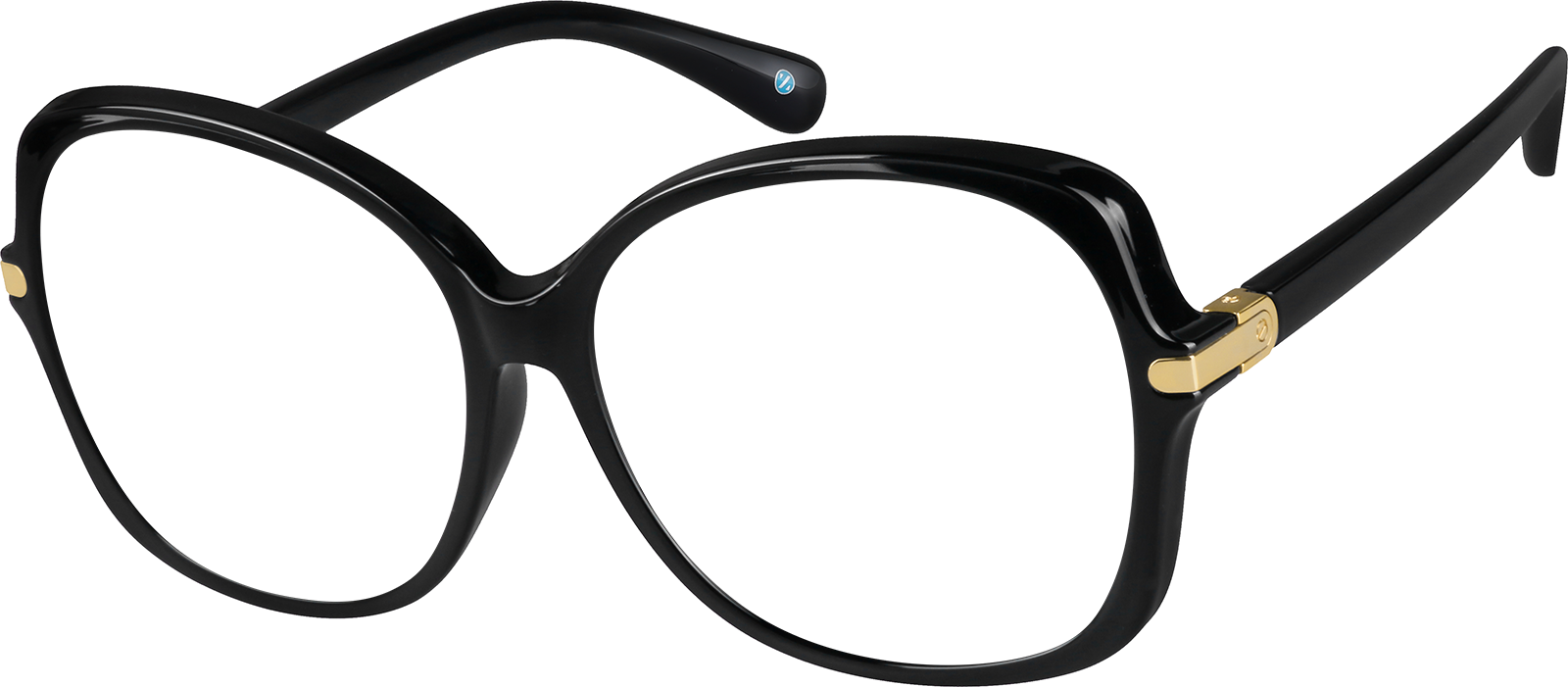 Angle view of Premium Square Sunglasses 1116021 in Black