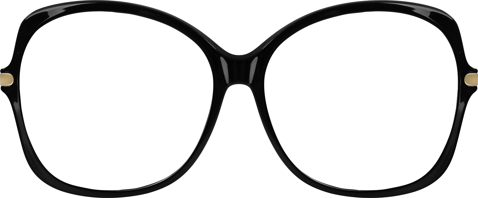 Front view of Premium Square Sunglasses 1116021 in Black