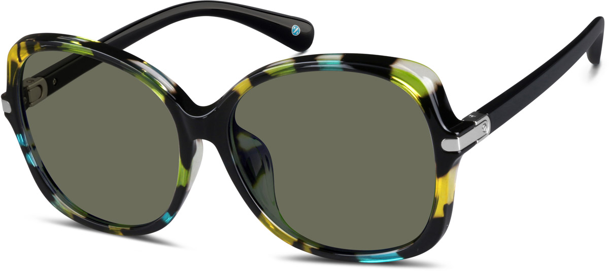 Zenni Womens Oversized Cat-Eye Rx Sunglasses Pattern TR Full Rim Frame