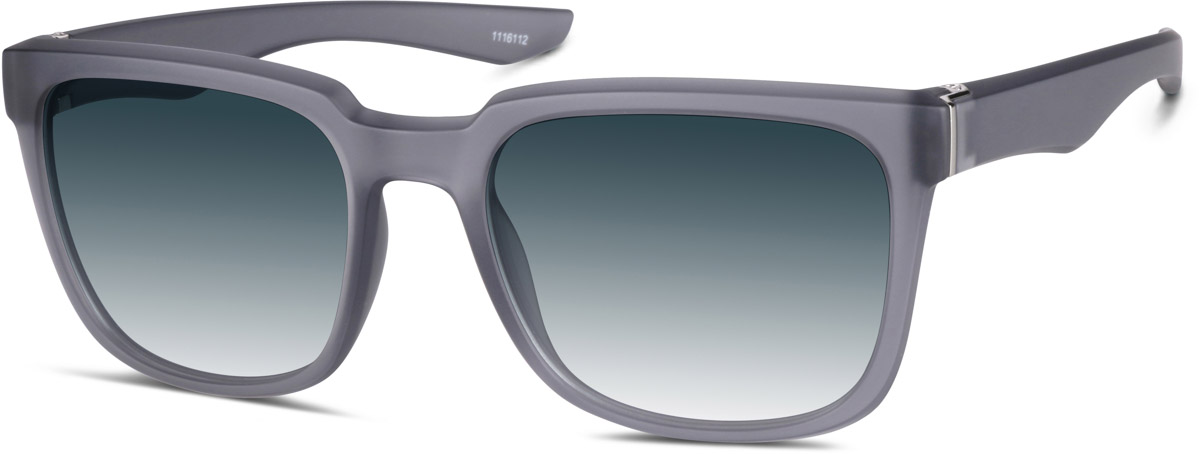 Zenni Square Rx Sunglasses Gray TR Full Rim Frame