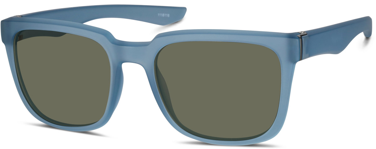 Zenni Square Rx Sunglasses Blue TR Full Rim Frame