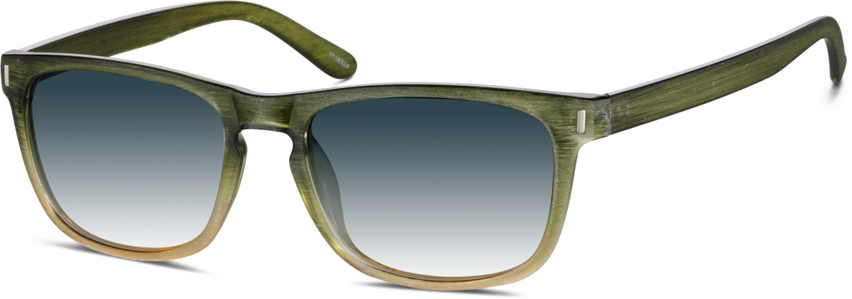 Zenni Sporty Square Rx Sunglasses Green Tortoiseshell TR Full Rim Frame