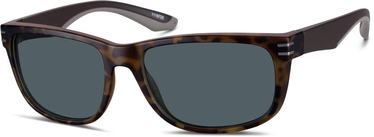 Angle view of Premium Rectangle Sunglasses 1116725 in Tortoiseshell