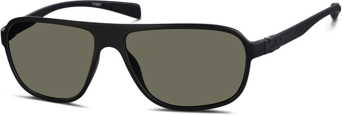 Angle view of Premium Rectangle Sunglasses 1116921 in Black