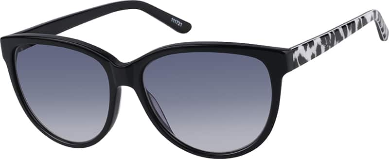 Angle view of Premium Cat-Eye Sunglasses 111721 in Black