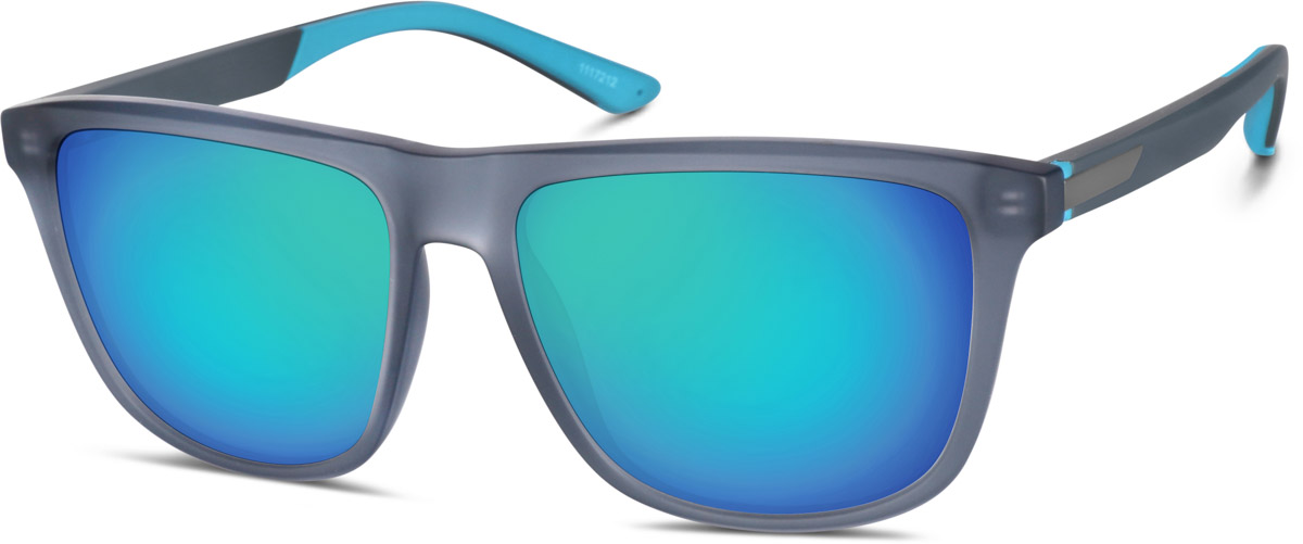 Zenni Square Rx Sunglasses Gray TR Full Rim Frame