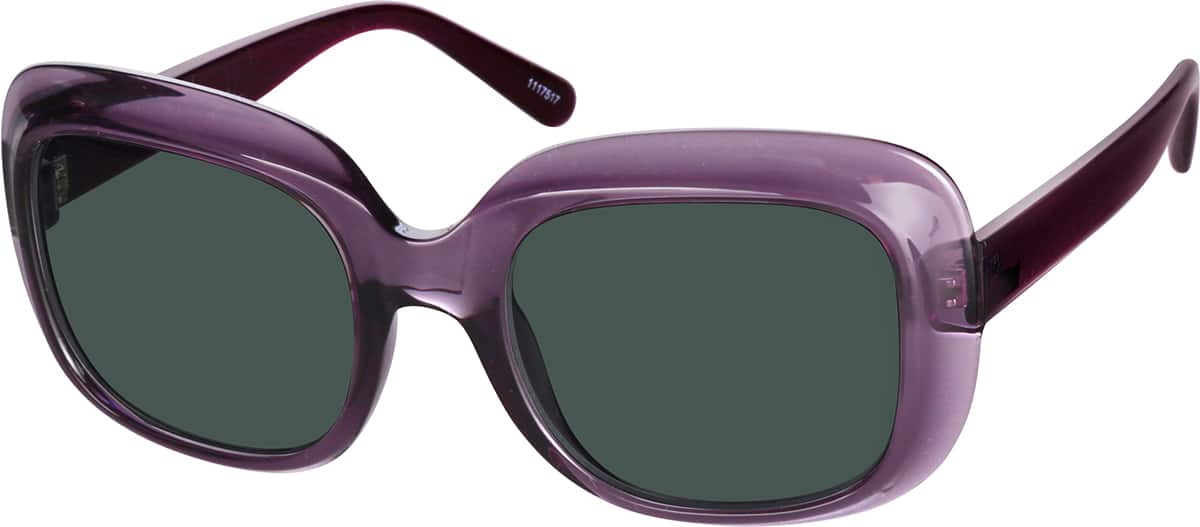 Angle view of Premium Square Sunglasses 1117517 in Purple