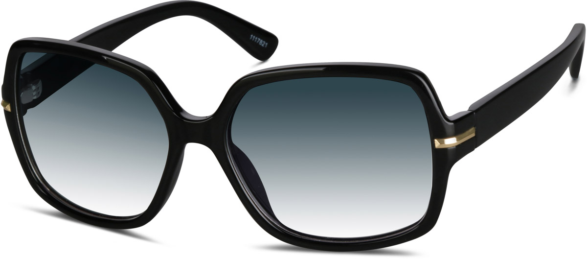 Zenni Womens Oversized Square Rx Sunglasses Black Tortoiseshell TR Full Rim Frame