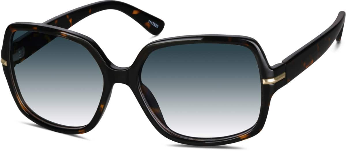 Angle view of Premium Square Sunglasses 1117825 in Tortoiseshell