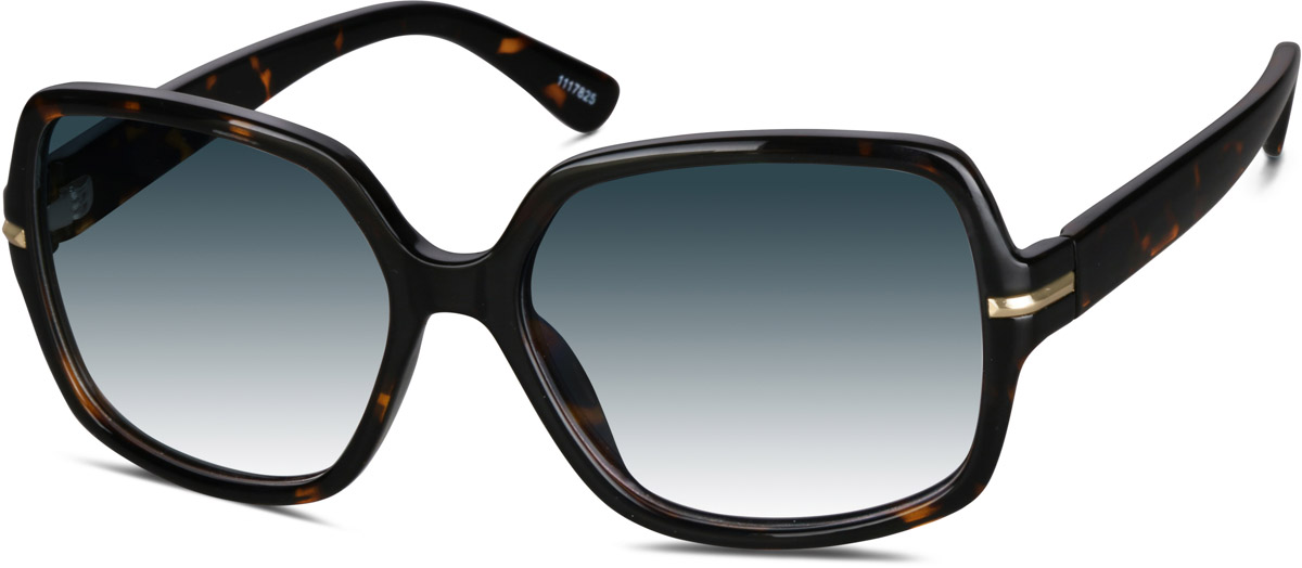 Zenni Womens Classic Square Rx Sunglasses Tortoiseshell TR Full Rim Frame
