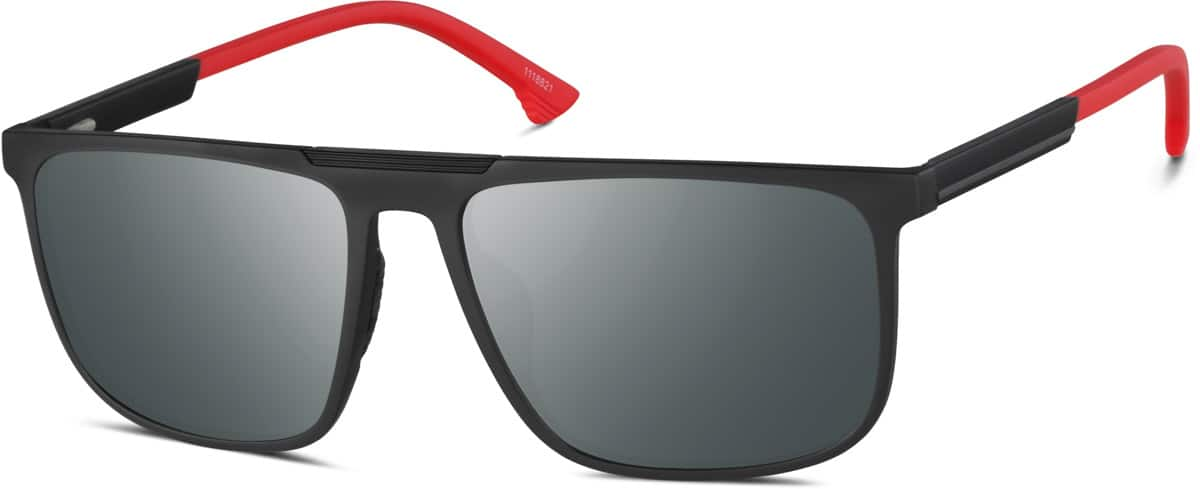 Angle view of Premium Rectangle Sunglasses 1118821 in Black