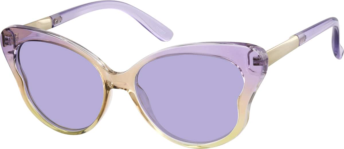 Angle view of Premium Cat-Eye Sunglasses 1119017 in Purple