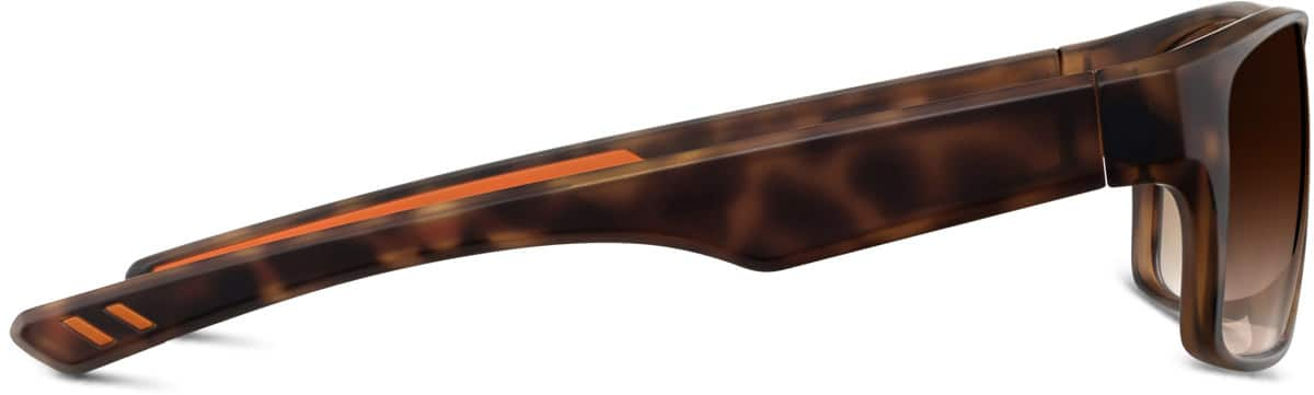 Side view of Premium Rectangle Sunglasses 1120025 in Tortoiseshell