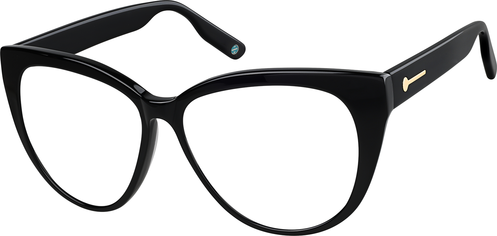 Angle view of Premium Cat-Eye Sunglasses 112021 in Black