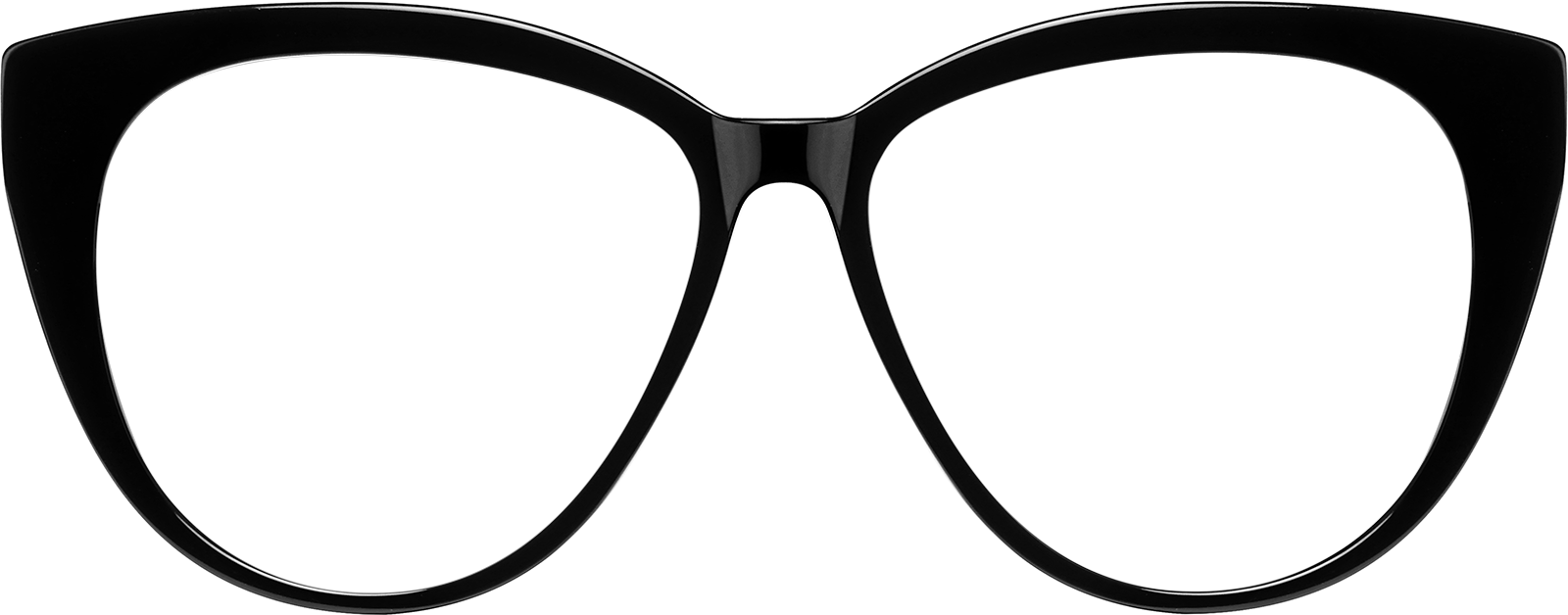 Front view of Premium Cat-Eye Sunglasses 112021 in Black