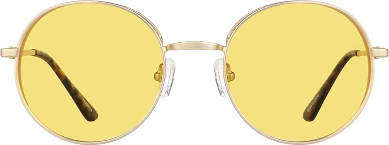 Gold Premium Round Sunglasses