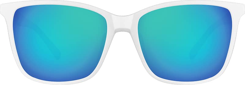 White Premium Square Sunglasses