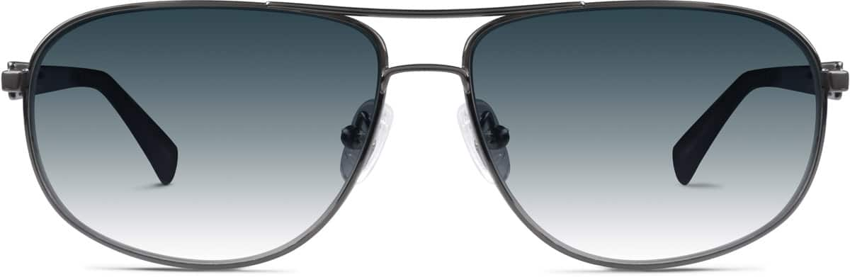 Front view of Premium Aviator Sunglasses 1125312 in Gray