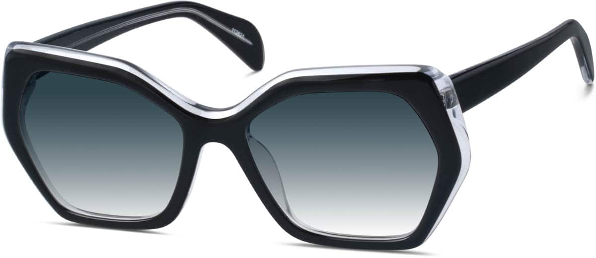 Angle view of Mulholland Sunglasses 112621 in Black