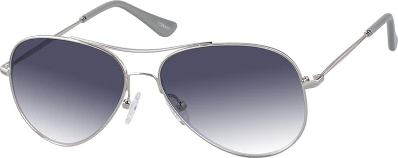 Angle view of Premium Aviator Sunglasses 1126411 in Silver
