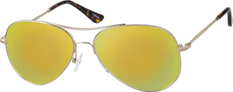 Angle view of Premium Aviator Sunglasses 1126414 in Gold