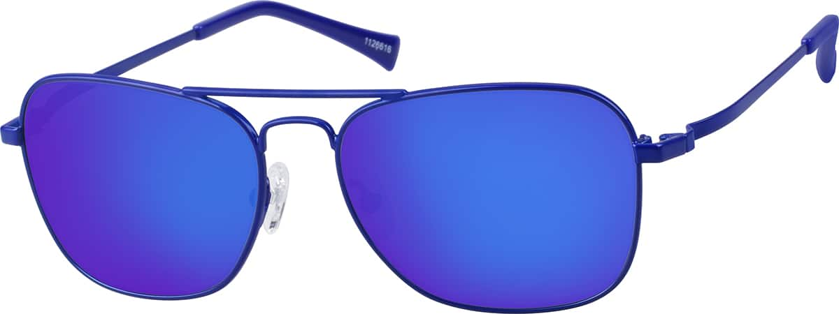 Angle view of Premium Aviator Sunglasses 1126616 in Blue