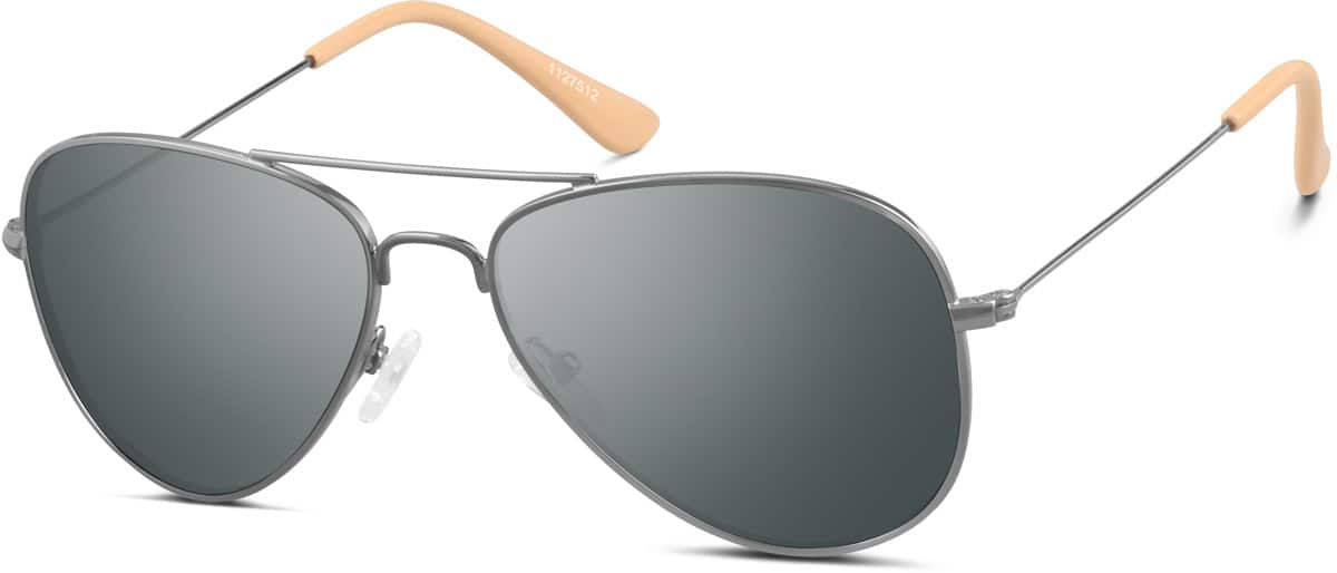 Angle view of Premium Aviator Sunglasses 1127512 in Gray