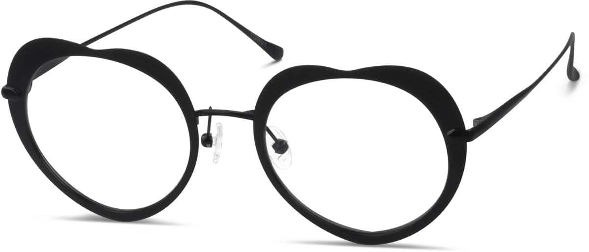 Angle view of Heart-Shaped Glasses 1128021 in Black