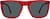 Front view of Premium Square Sunglasses 112818 in Red thumbnail