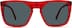 Premium Square Sunglasses 112818 in Red