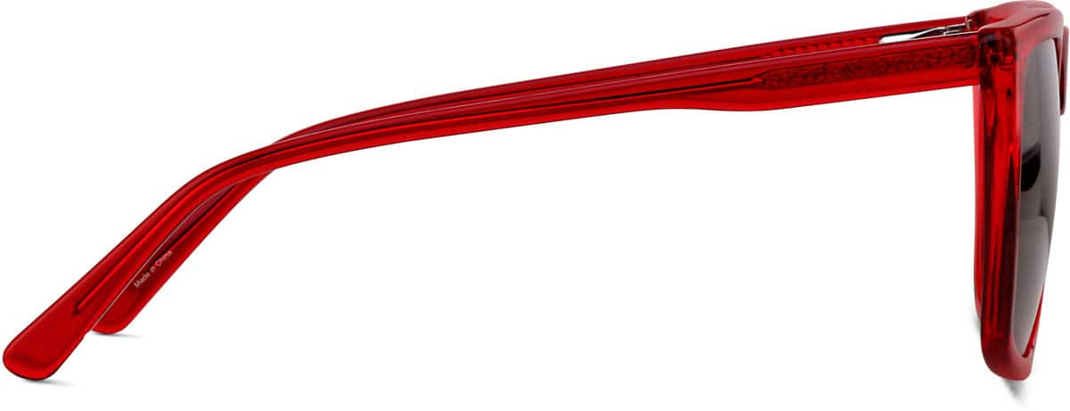 Side view of Premium Square Sunglasses 112818 in Red