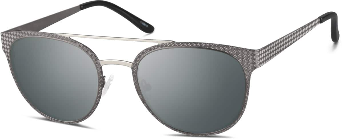 Angle view of Round Sunglasses 1128612 in Gray