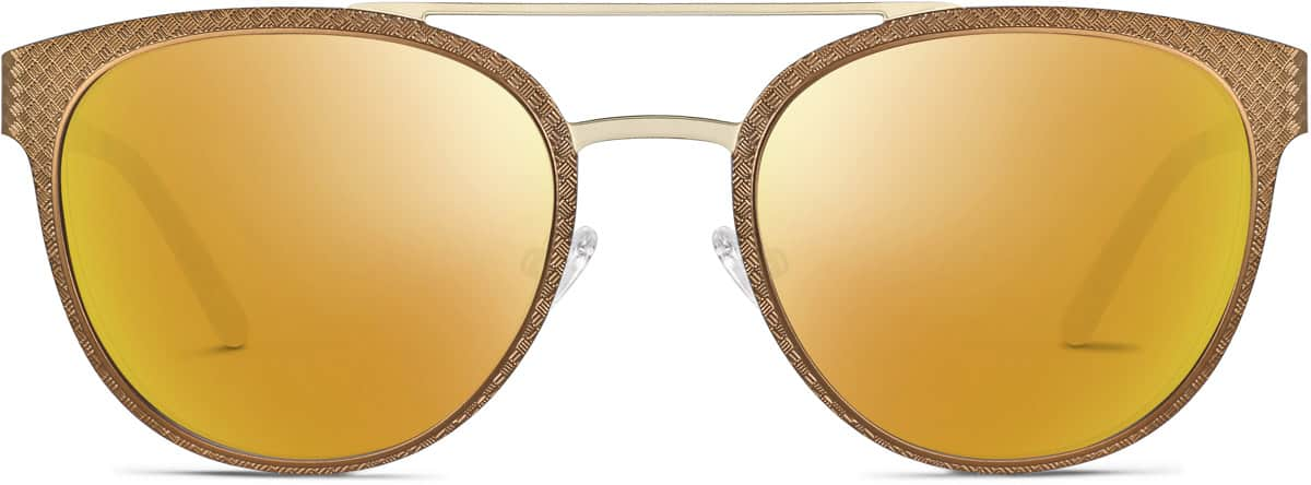 Front view of Premium Round Sunglasses 1128615 in Brown