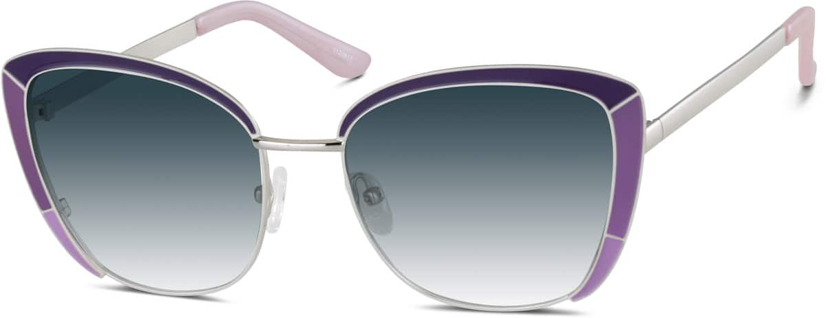 Angle view of Cat Eye Sunglasses 1129817 in Grape